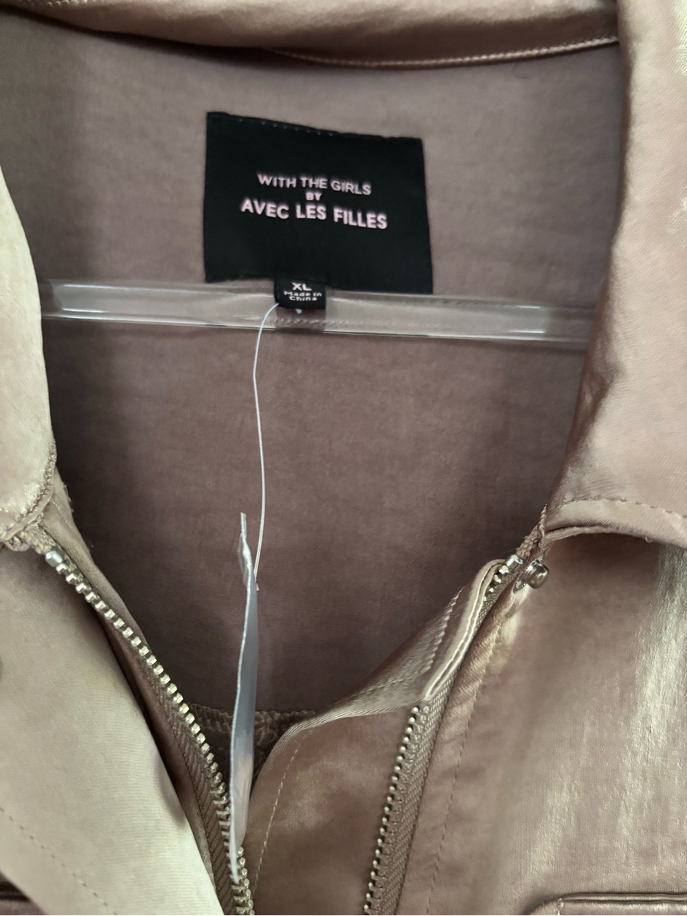 Avec Les Filles Satin Utility Jacket - Taupe - Picture 3 of 3